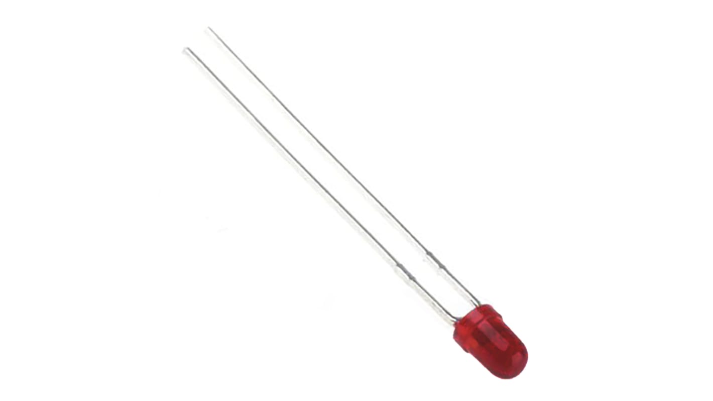 Broadcom1.7 V Red LED 3mm Through Hole, HLMP-1700