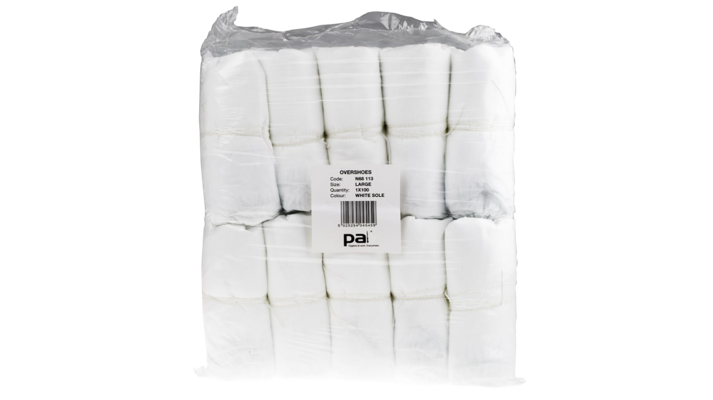 PAL White Anti-Slip Disposable Shoe Cover, One Size, 100 pack