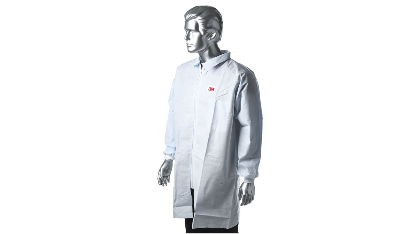 Bata de laboratorio desechable Unisex 3M de color Blanco, talla XL, de Polipropileno