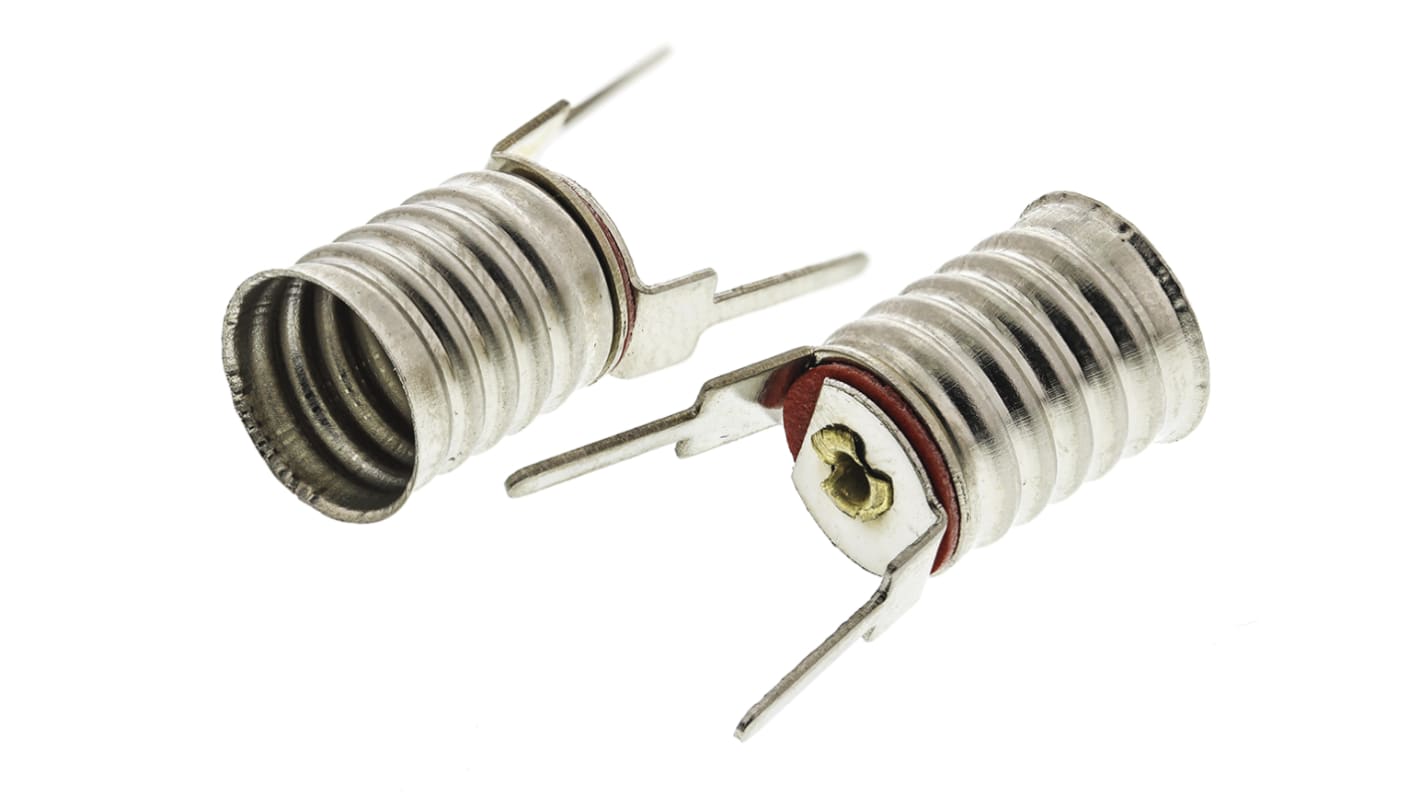 Orbitec 指示灯座, E10灯座, 12V, 24mm长, 11mm直径, 印刷电路板安装, 0666系列