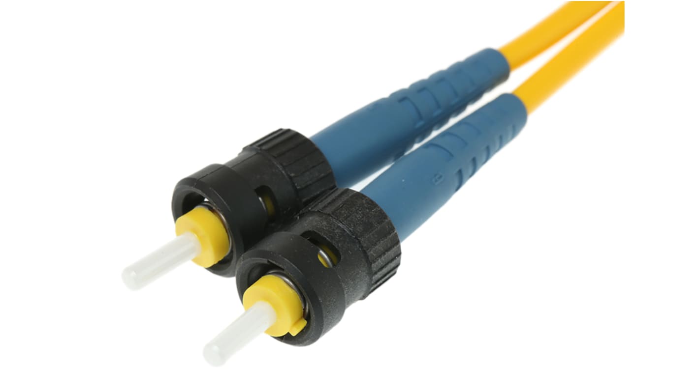 Amphenol Socapex ST to ST Simplex Single Mode Fibre Optic Cable, 9/125μm, 5m