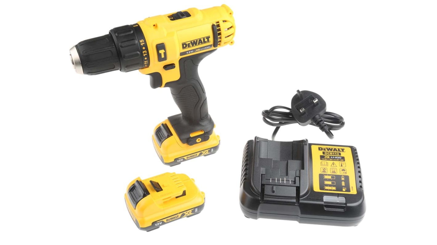 DCD716D2 GB DeWALT XR Keyless 12V Cordless Combi Drill Li Ion UK Plug RS