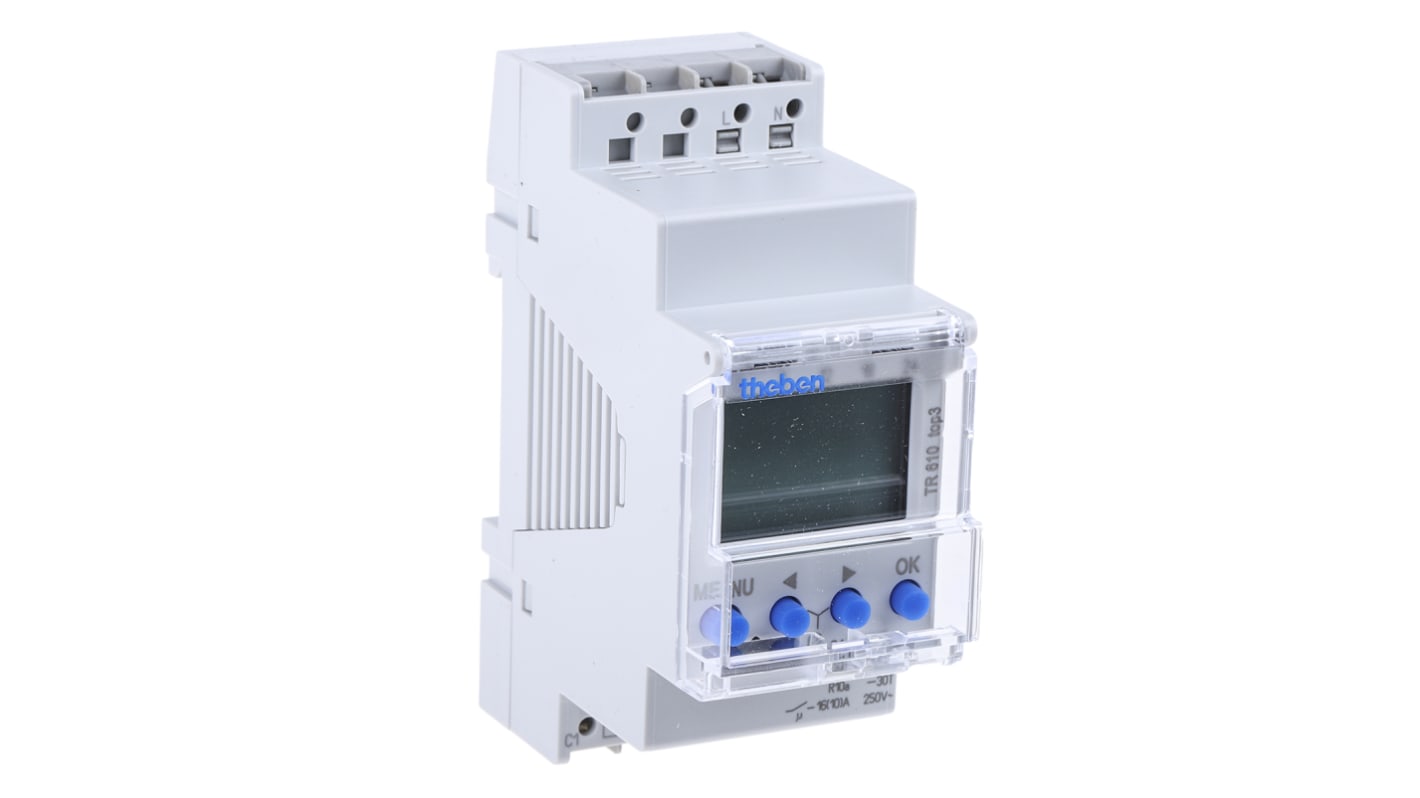 Theben Digital DIN Rail Time Switch 230 V ac, 1-Channel