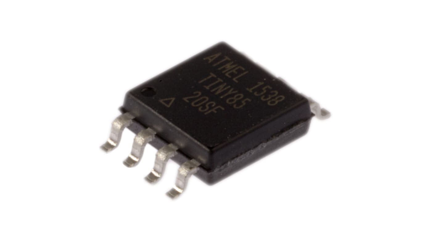 Microchip, 8bit AVR, ATtiny85 Microcontroller, 20MHz, 8 kB Flash, 8-Pin SOIC