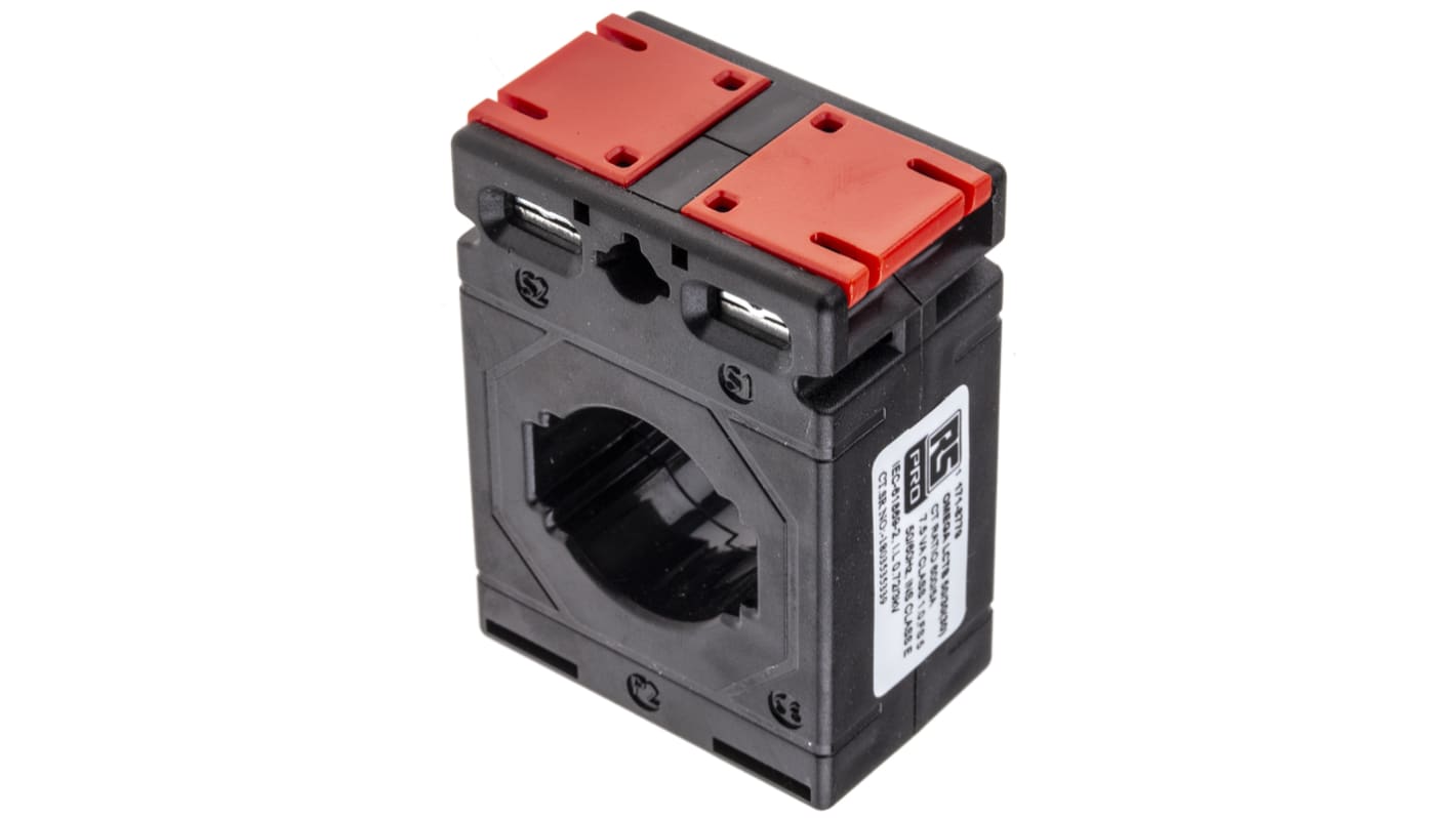 Przekładnik prądowy prąd wej 600A RS PRO prad wyj 5 A otwór 30 x 10mm do montażu w podstawie