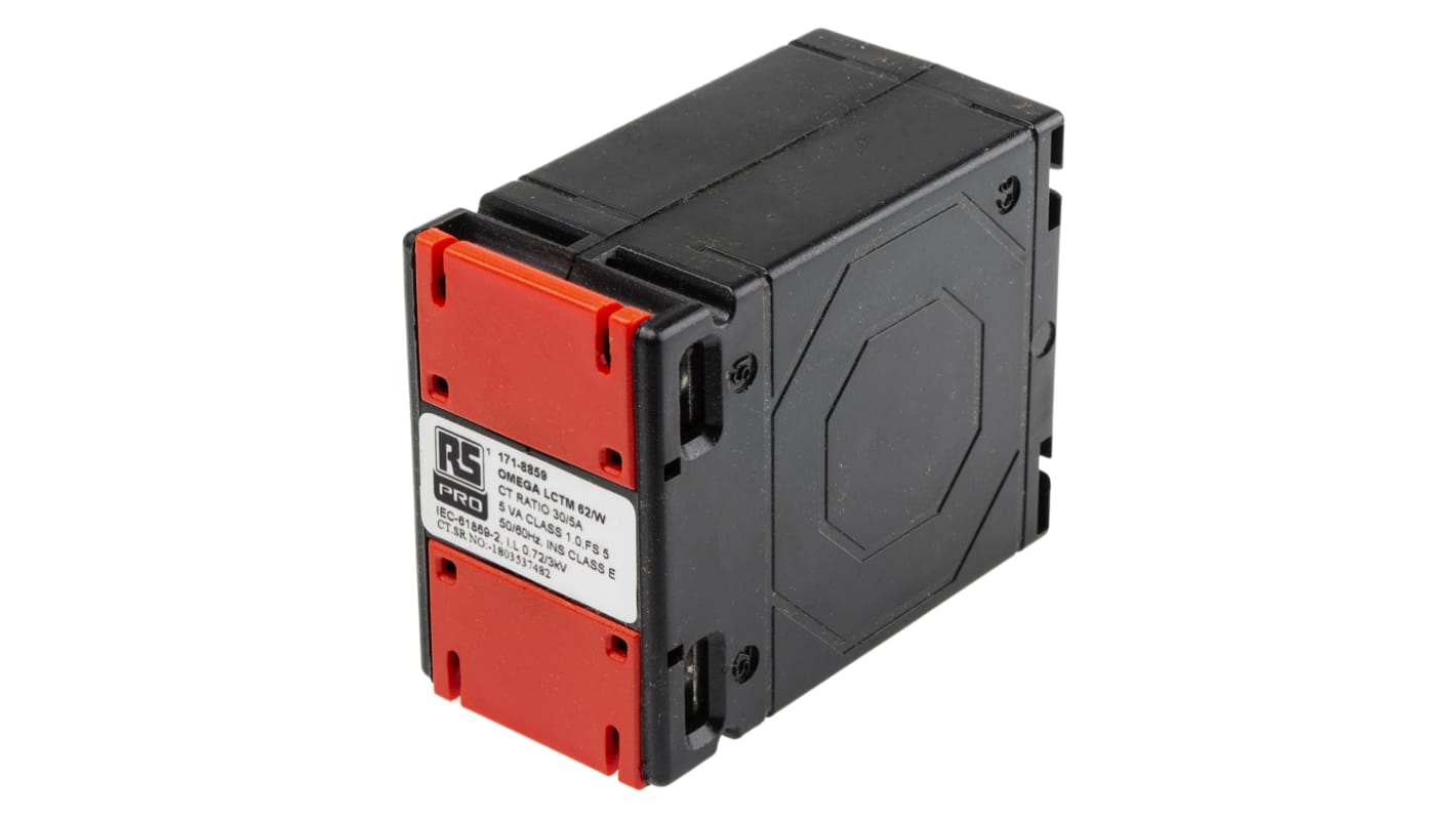 RS PRO Base Mounted Current Transformer, 30A Input, 30:5, 5 A Output, 62 x 40mm Bore