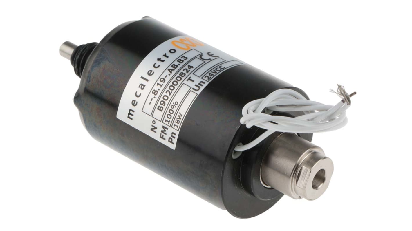 Mecalectro Linear Solenoid, 24 V dc, 6 → 22N