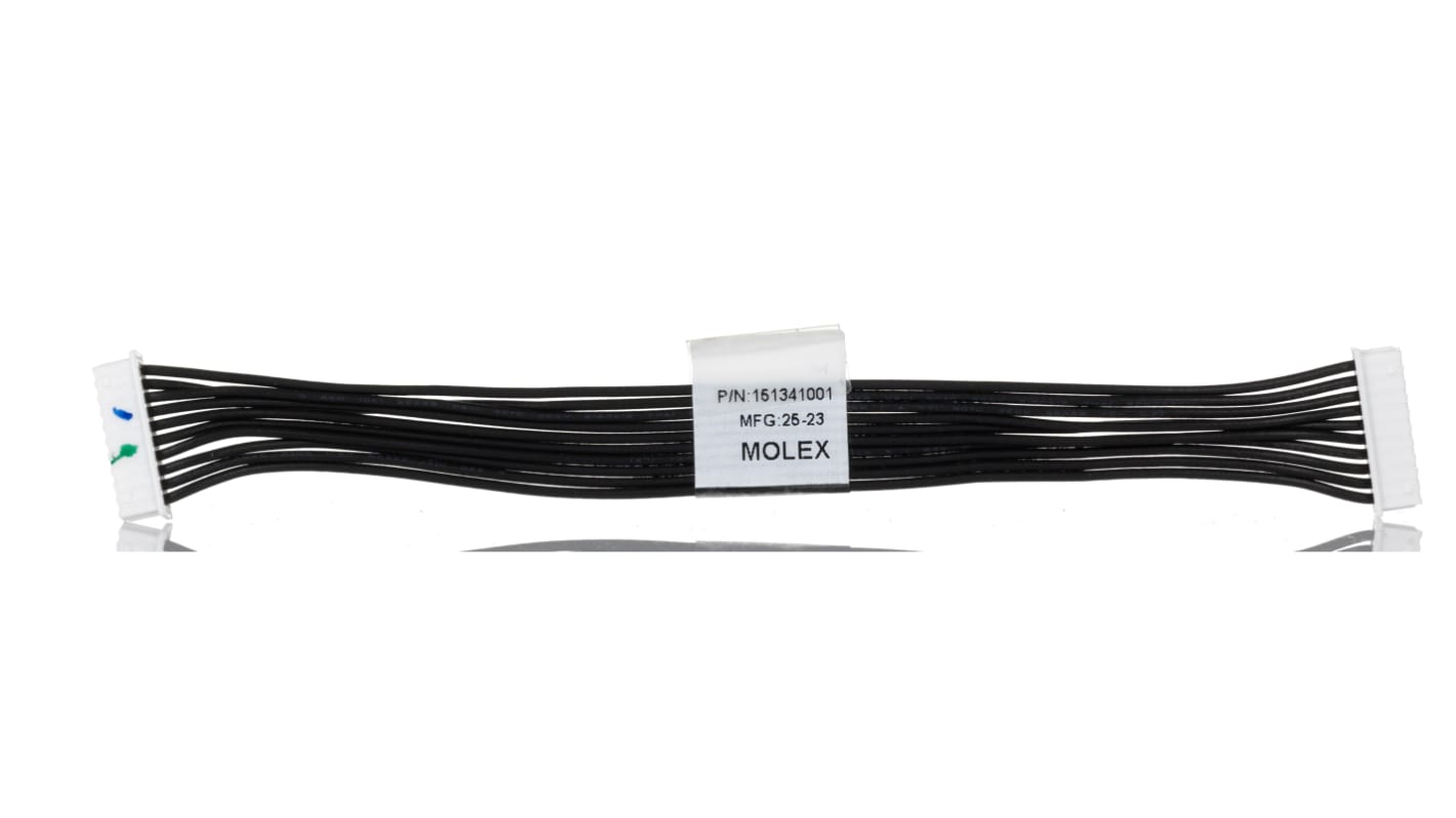 Molex 10 Way Female PicoBlade to 10 Way Female PicoBlade Wire to Board Cable, 100mm