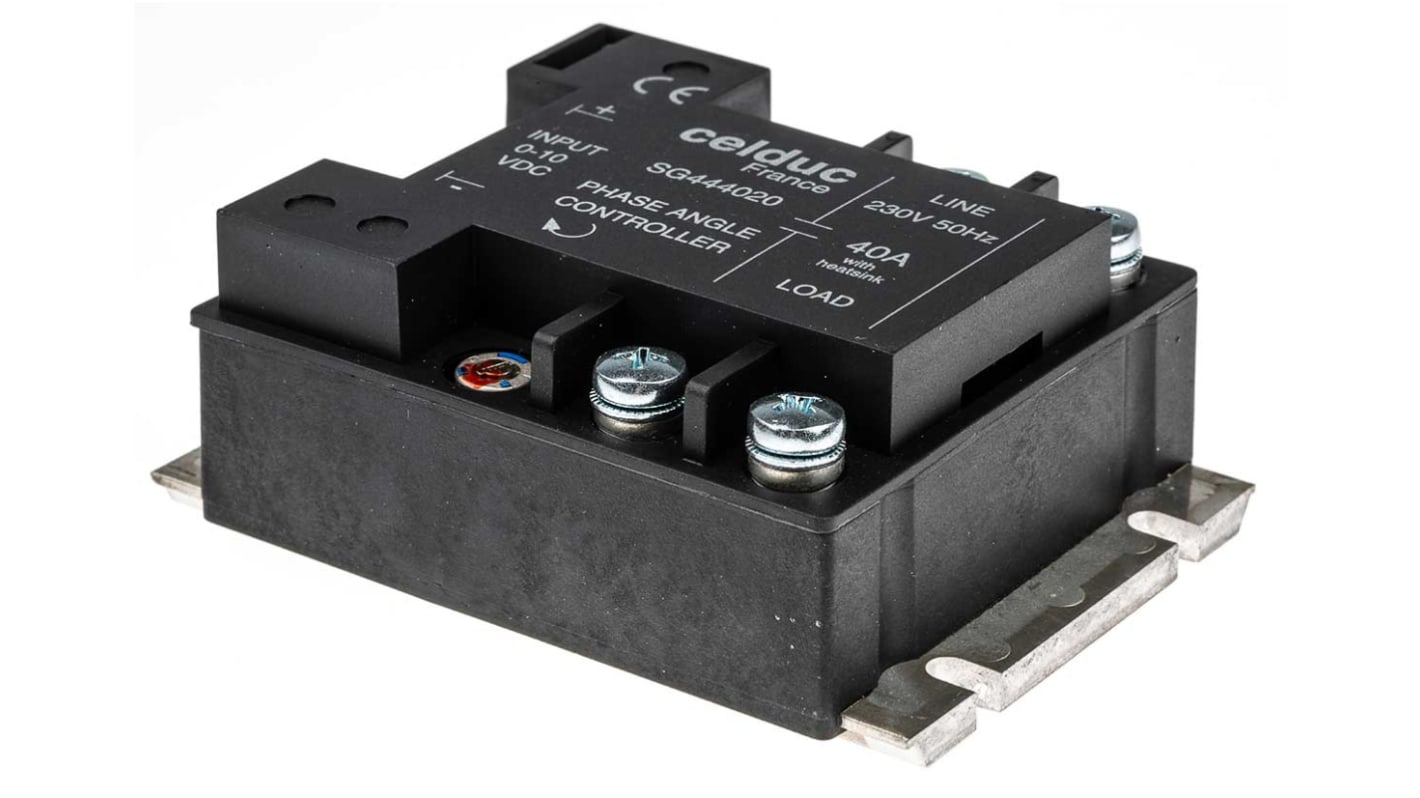 Celduc SG4 Series Solid State Relay, 40 A Load, Panel Mount, 265 V rms Load, 10 V dc Control