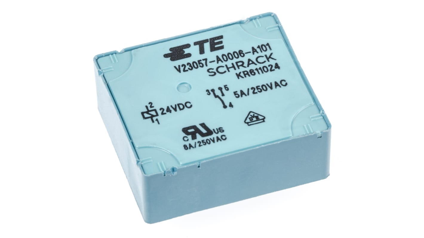 Relais de puissance TE Connectivity Card E, 1 RT, bobine 24V c.c. Montage sur CI