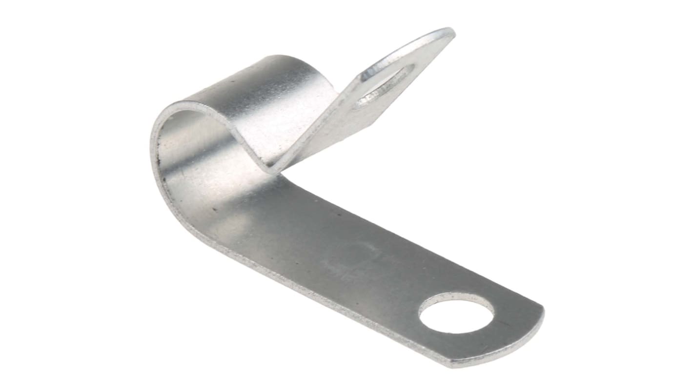 RS PRO Silver Aluminium Cable Clip, 9.5mm Max. Bundle