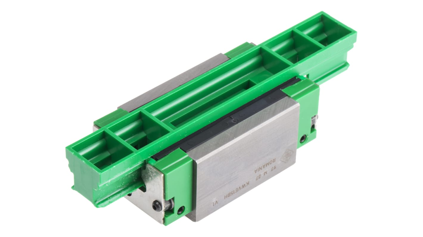 INA 直线导轨滑块, 用于15mm轨宽, 61.2mm长 x 47mm宽, 动态7200N, 静态14500N, KWVE15系列