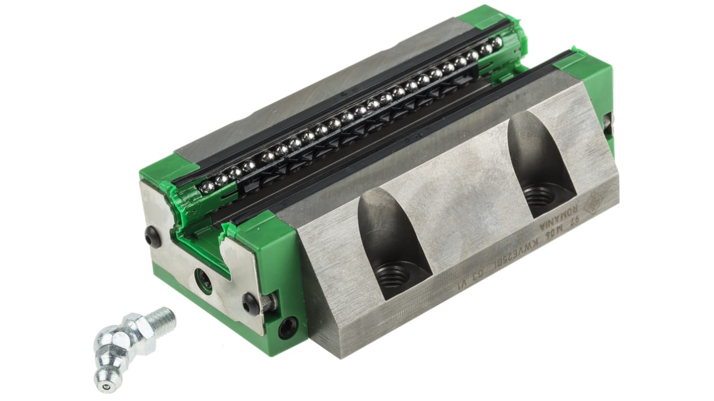 INA Linear Guide Carriage KWVE25, 23400N Dynamic Load, 23mm Rail Width
