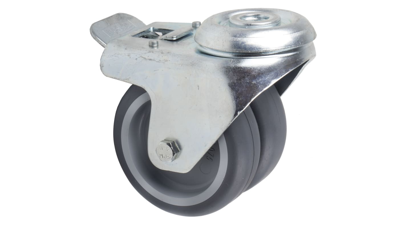 Tente Braked Swivel Castor Wheel, 80kg Capacity, 75mm Wheel