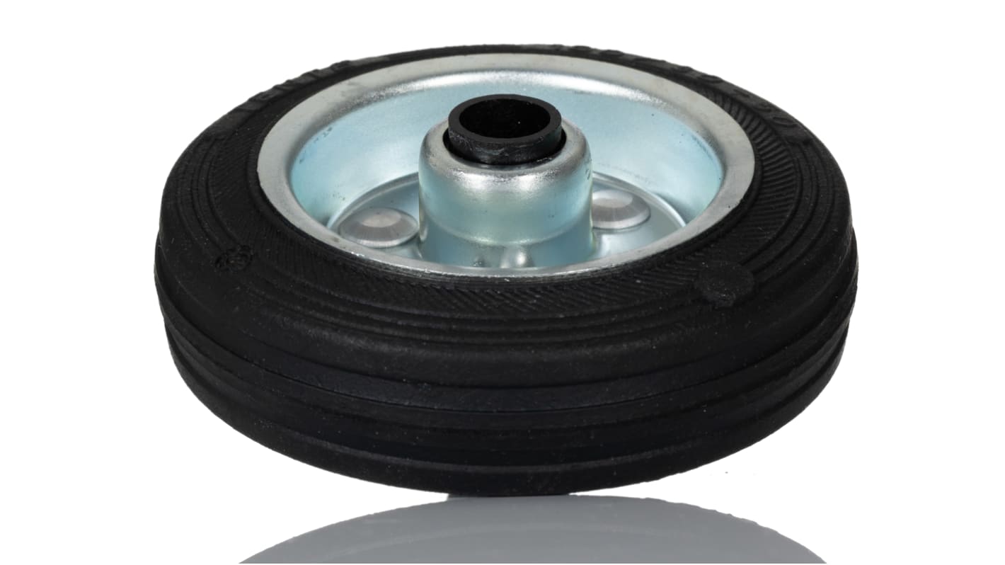 Tente Black Rubber Roller Bearing Trolley Wheel, 70kg