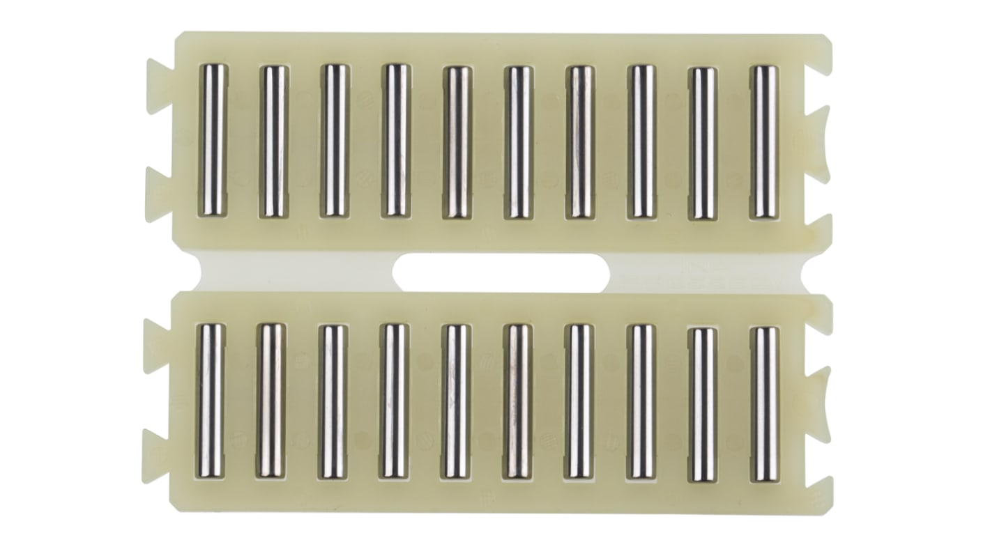 INA Double Flat Cage Assembly for Needle Rollers, 10 rollers per cage, 3.5mm roller diameter