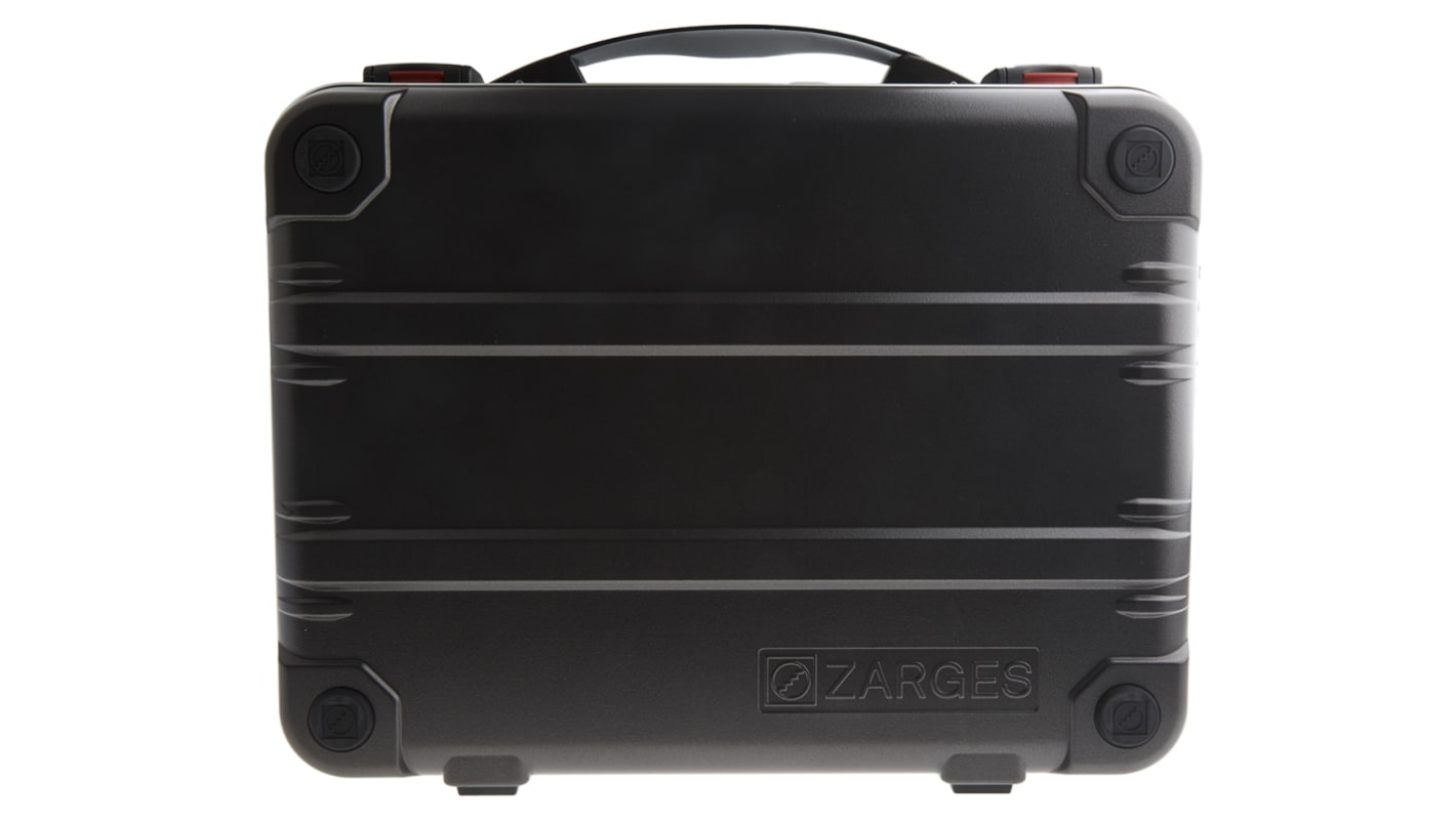 Zarges 铝（表面）, 塑料（外壳）, 热塑性合成橡胶航空箱, 防水, IP65, 外部665 x 510 x 210mm, 内部650 x 455 x 190mm, 带锁, 黑色，银色, K 411系列