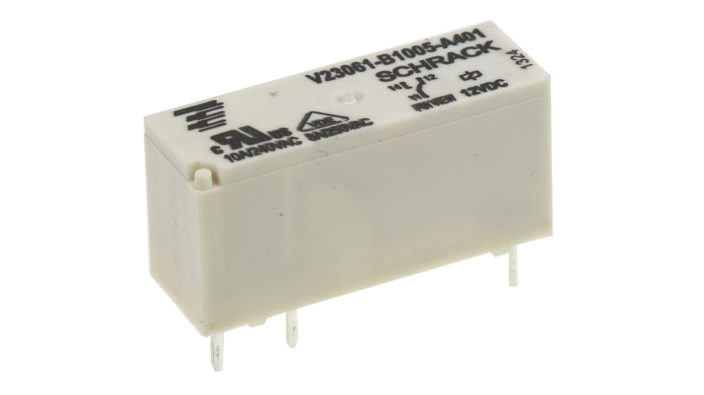 TE Connectivity PCB Mount Non-Latching Relay, 12V dc Coil, 8A Switching Current, SPDT