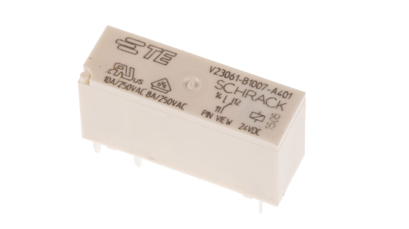 TE Connectivity PCB Mount Non-Latching Relay, 24V dc Coil, SPDT