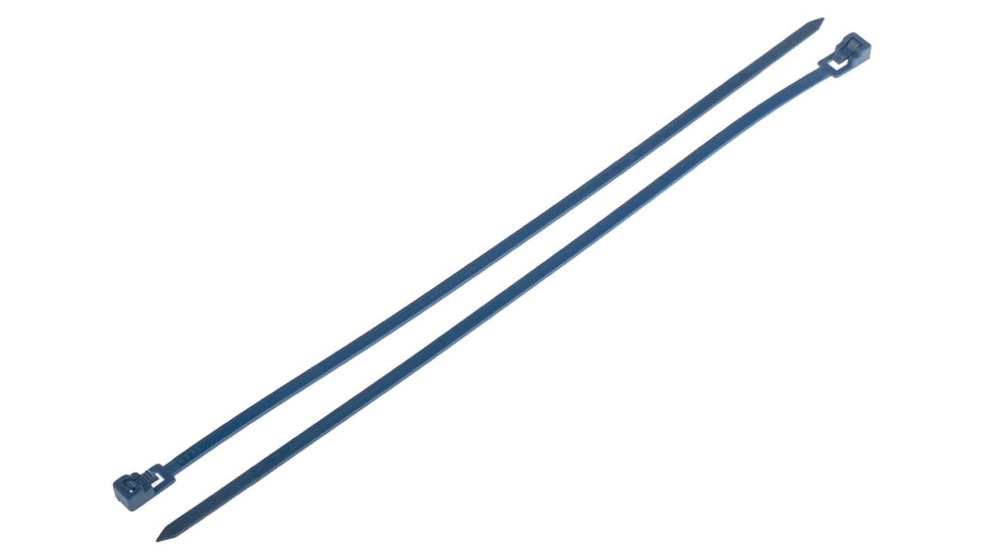 Brida RS PRO de Nylon magnético detectable Azul, 250mm x 4,5 mm, Desmontable
