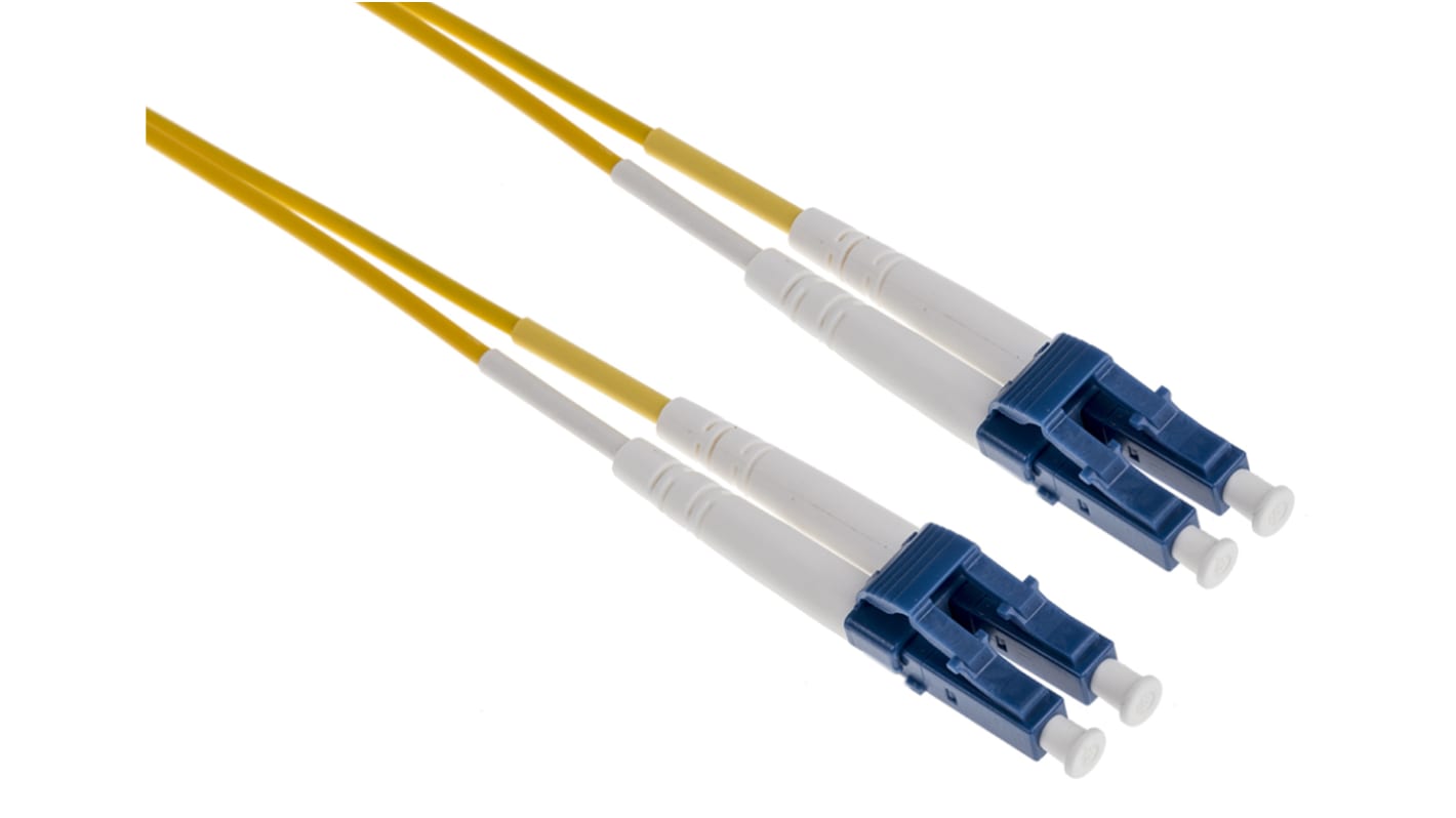 RS PRO LC to LC Simplex Single Mode OS1, OS2 Fibre Optic Cable, 900μm, Yellow, 15m
