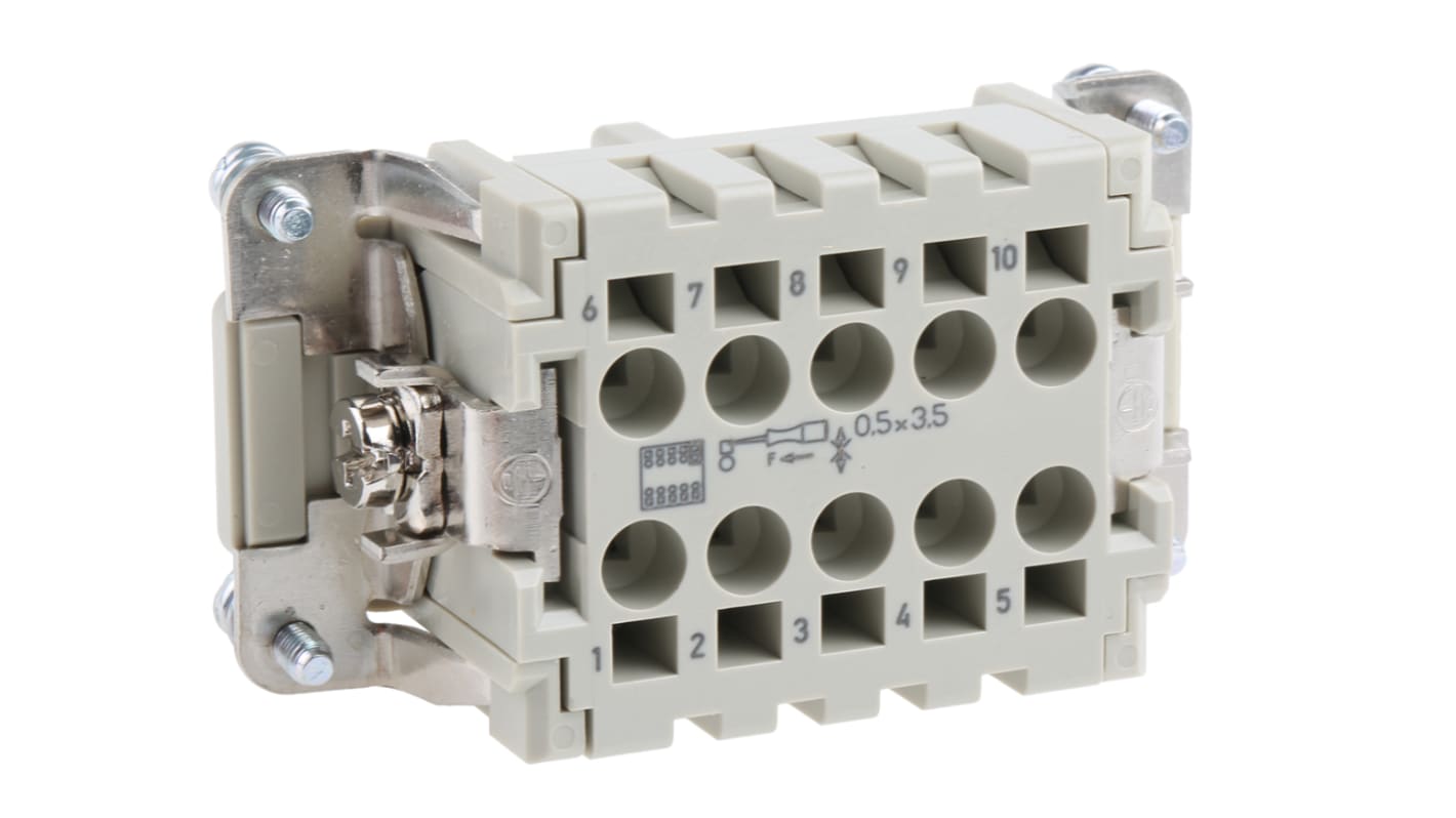 Inserto connettore HARTING, Femmina, serie Han ES, 16A, 10 vie