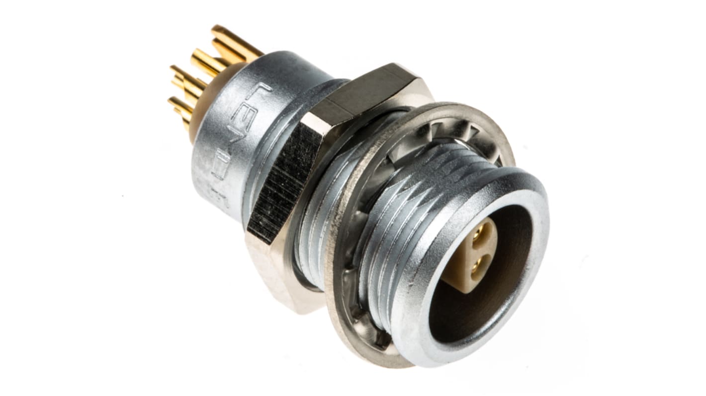 Lemo Circular Connector, 4 Contacts, Panel Mount, Socket, Female, IP50, 0S Series