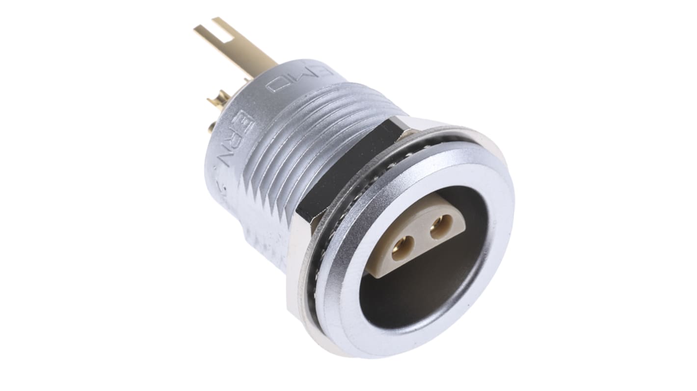 Lemo Circular Connector, 4 Contacts, Panel Mount, Socket, Female, IP50, 2S Series