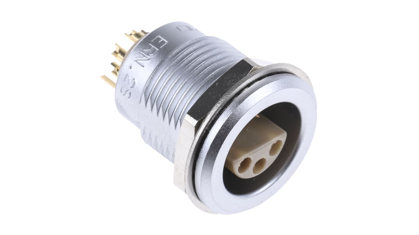 Connettore circolare LEMO, femmina, serie 2S, 6 poli, Montaggio a pannello