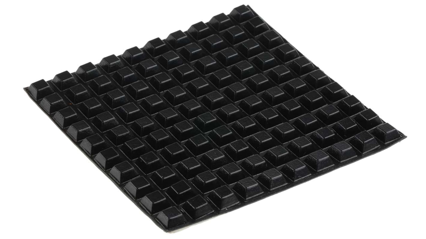 Pies autoadhesivos RS PRO de PUR  con adhesivo, forma Cuadrada, Ø 12.7mm x 5.8mm