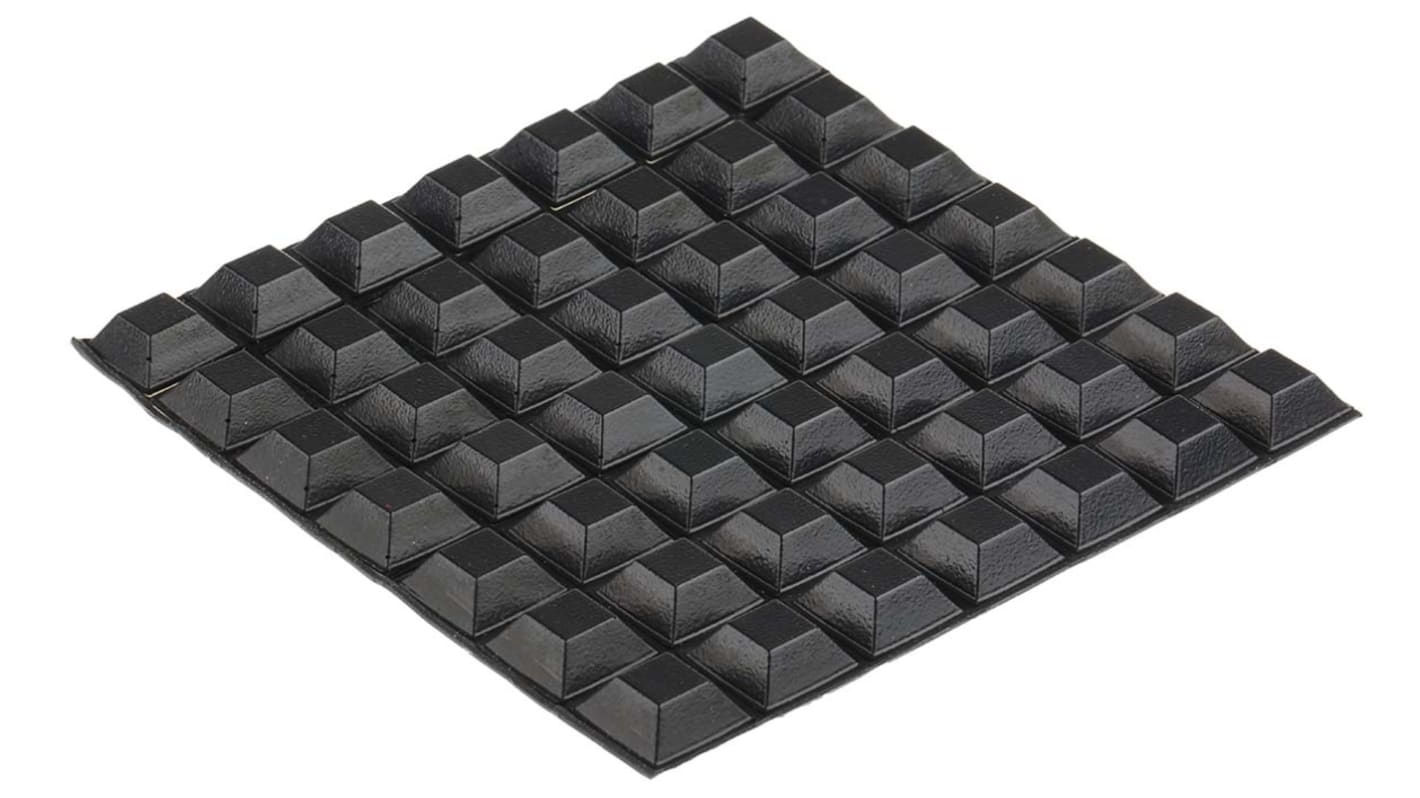 RS PRO Square PUR Self Adhesive Feet, 20.6mm diameter x 7.6mm height