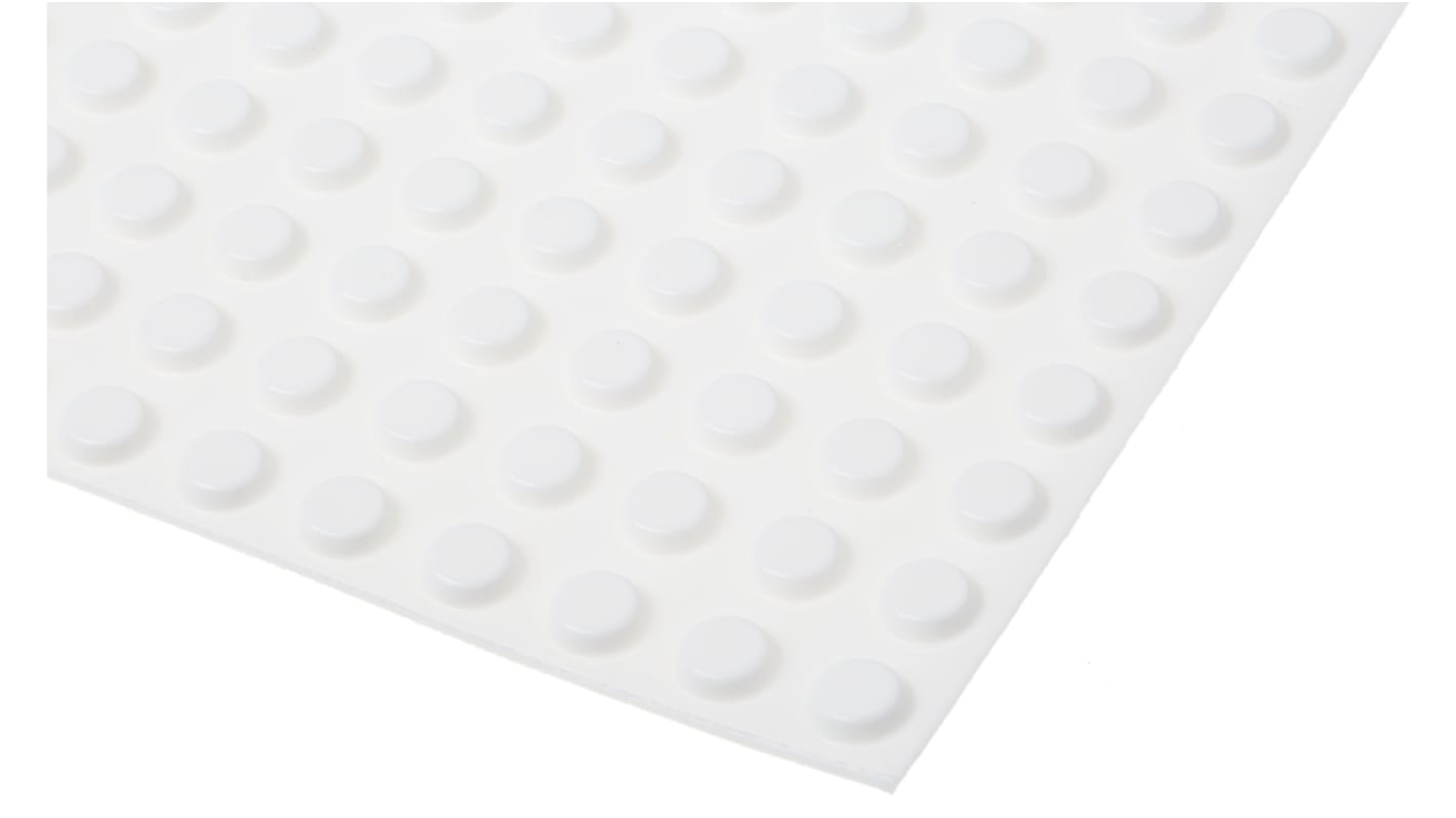 RS PRO Selbstklebende Füße, Klebstoff, Zylindrisch, 3.5mm, Weiß, ø 12.7mm, PUR, +65.6°C max.