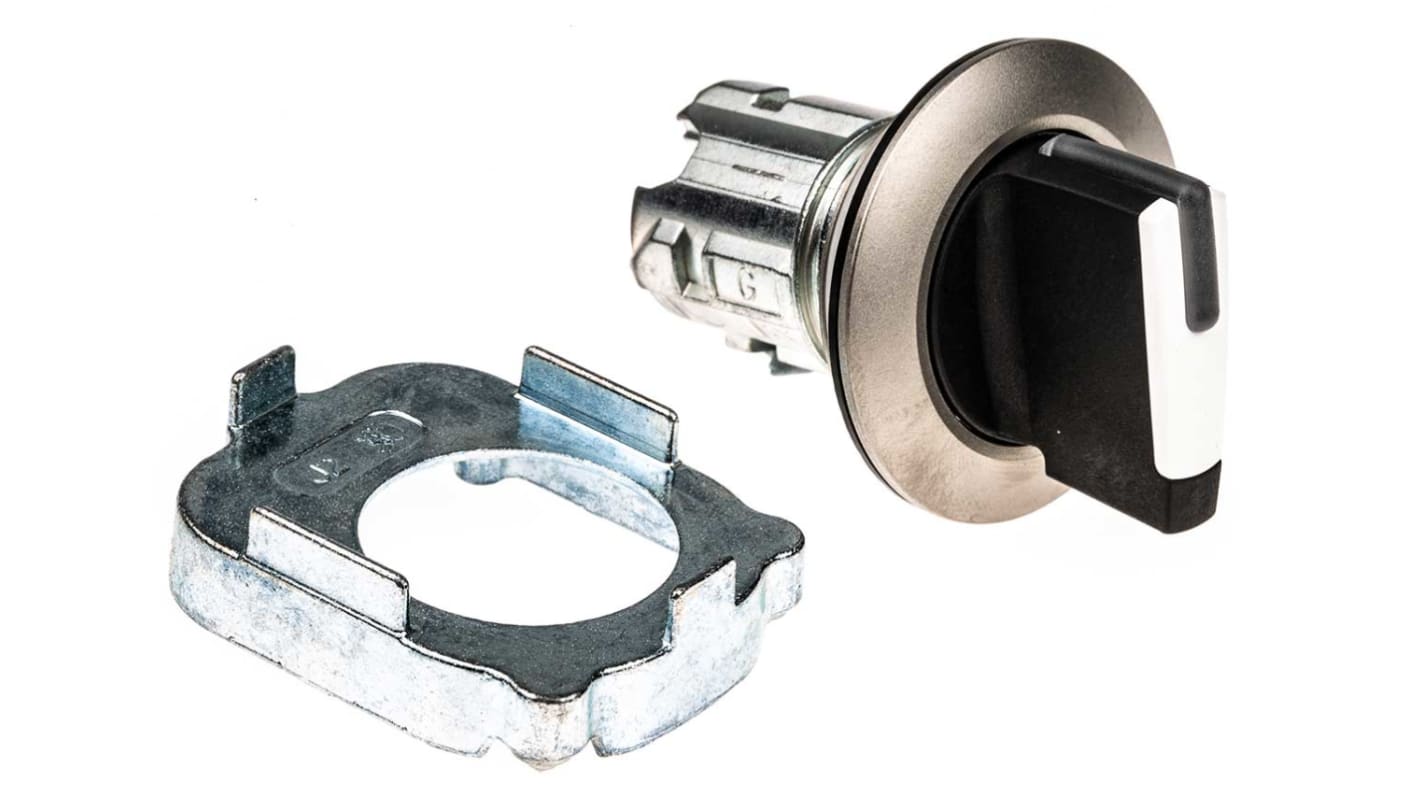 Siemens SIRIUS ACT 3SU10 Series 2 Position Selector Switch Head, 30mm Cutout, Black/White Handle