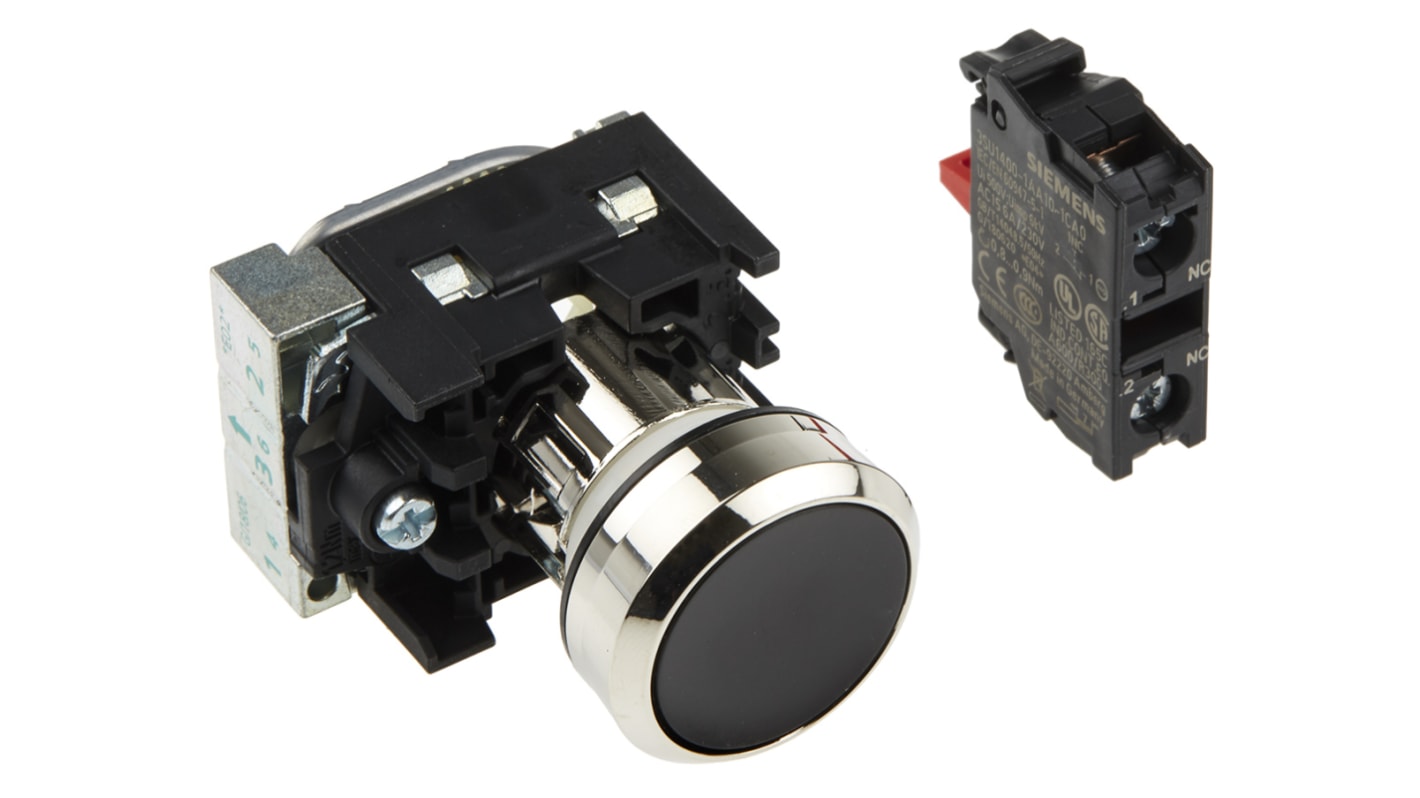 Siemens SIRIUS ACT 3SU11 Series Push Button Complete Unit, Panel Mount, 22mm Cutout, SPST
