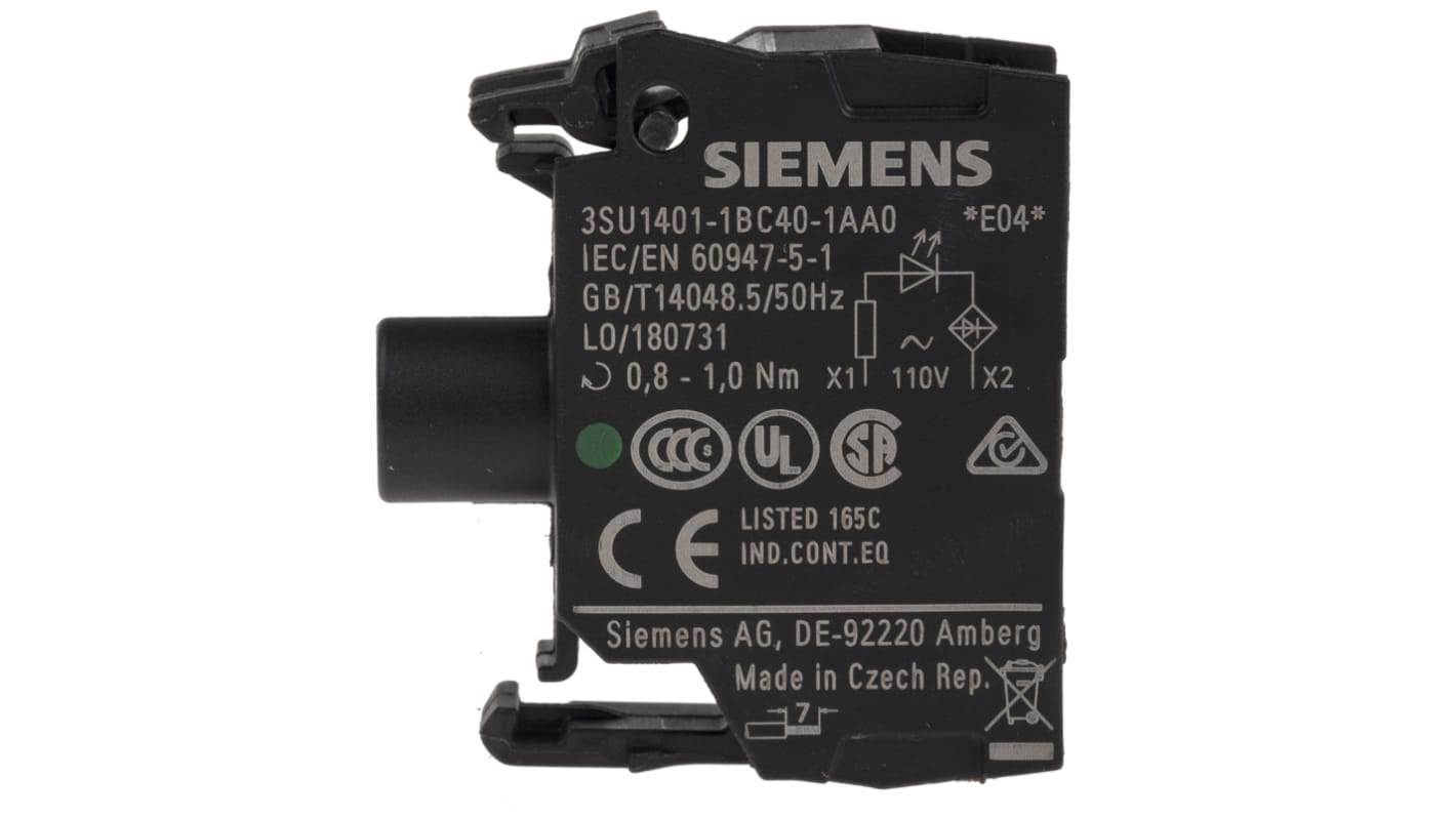 Siemens SIRIUS ACT Light Block - Green, 110 V ac