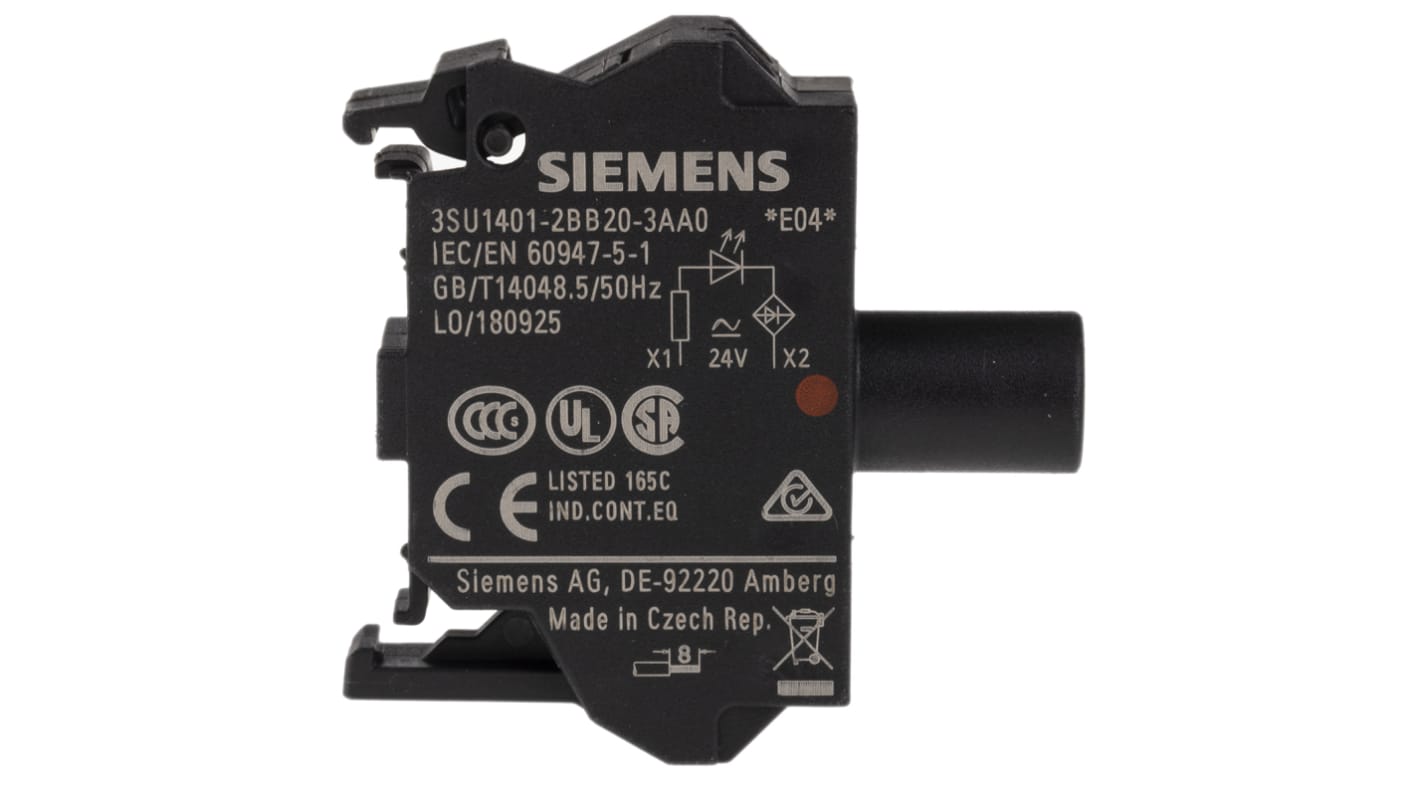 Siemens 3SU1 Series Light Block, 24V ac/dc, Red Light
