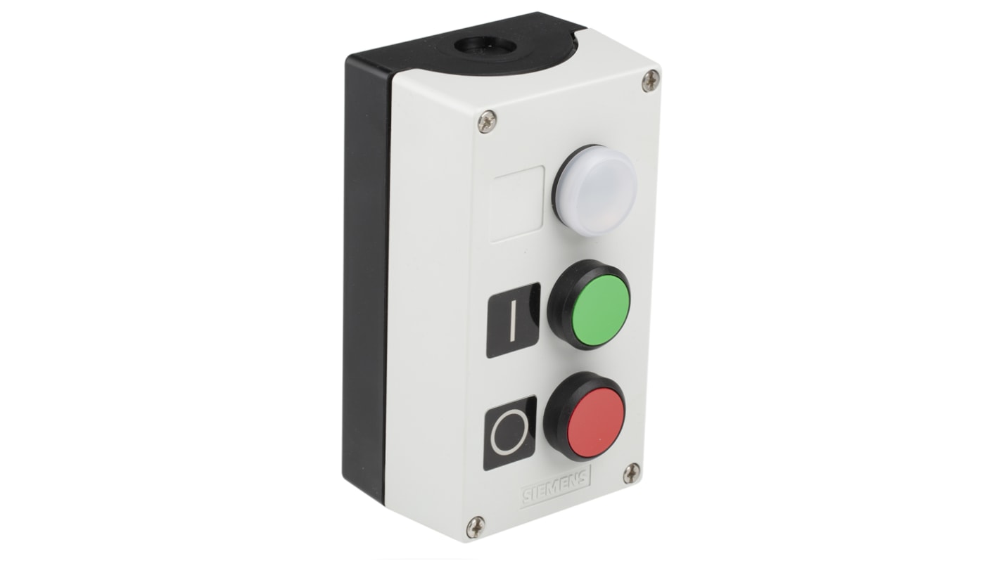 Siemens 按钮开关控制盒, 绿色、红色、白色按钮, 22mm孔径, IP66、 IP67， IP69, SIRIUS ACT 3SU18系列