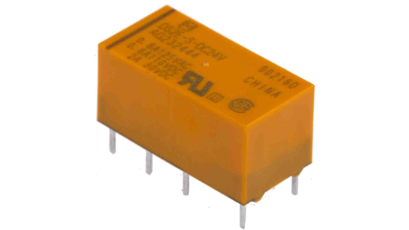 Panasonic PCB Mount Signal Relay, 24V dc Coil, 3A Switching Current, DPDT
