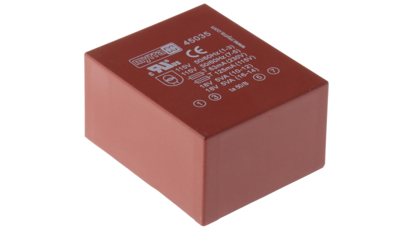 Myrra 18V ac 2 Output Through Hole PCB Transformer, 10VA