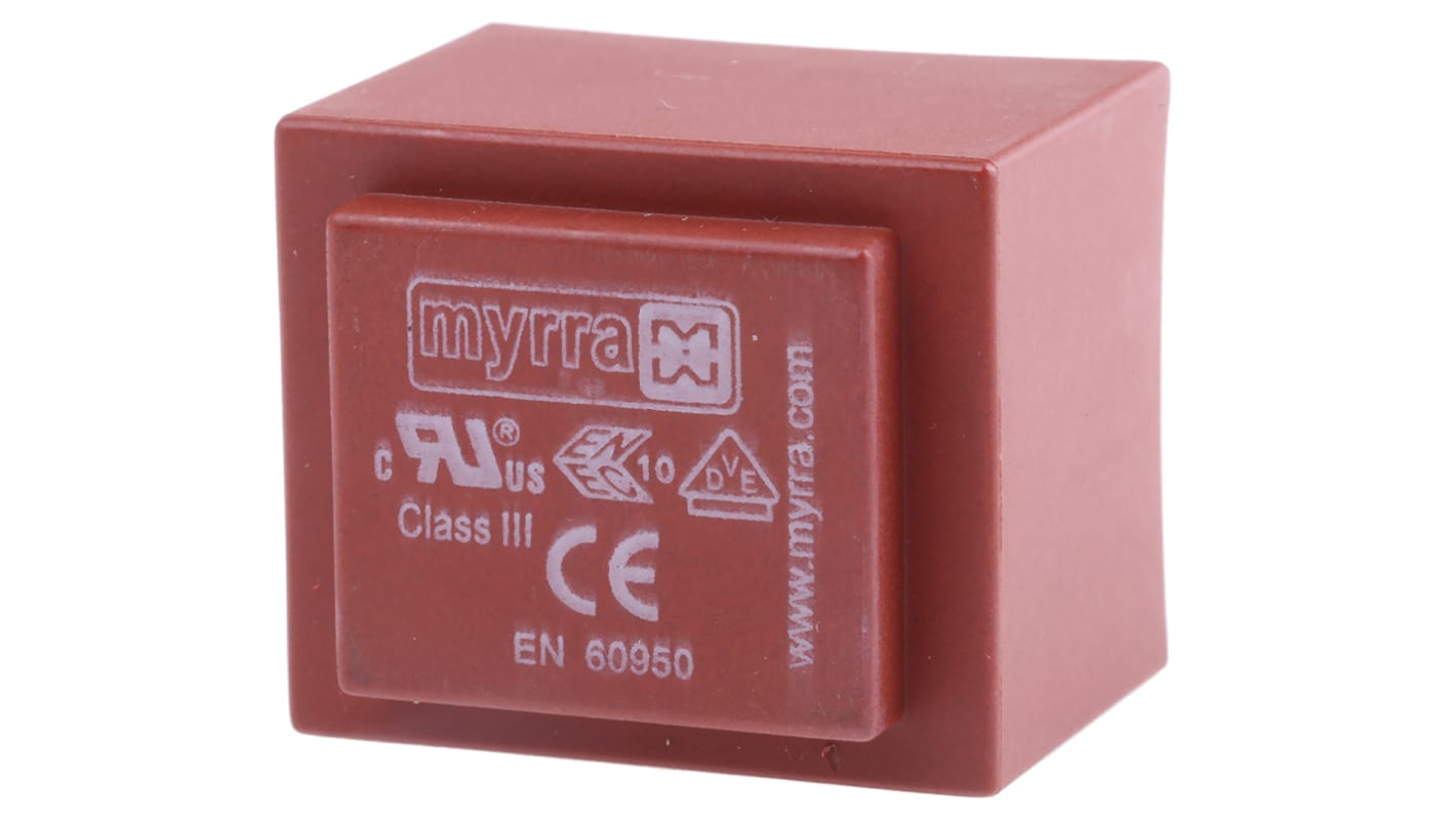 Myrra 2 x 12V ac 2 Output Through Hole PCB Transformer, 2VA