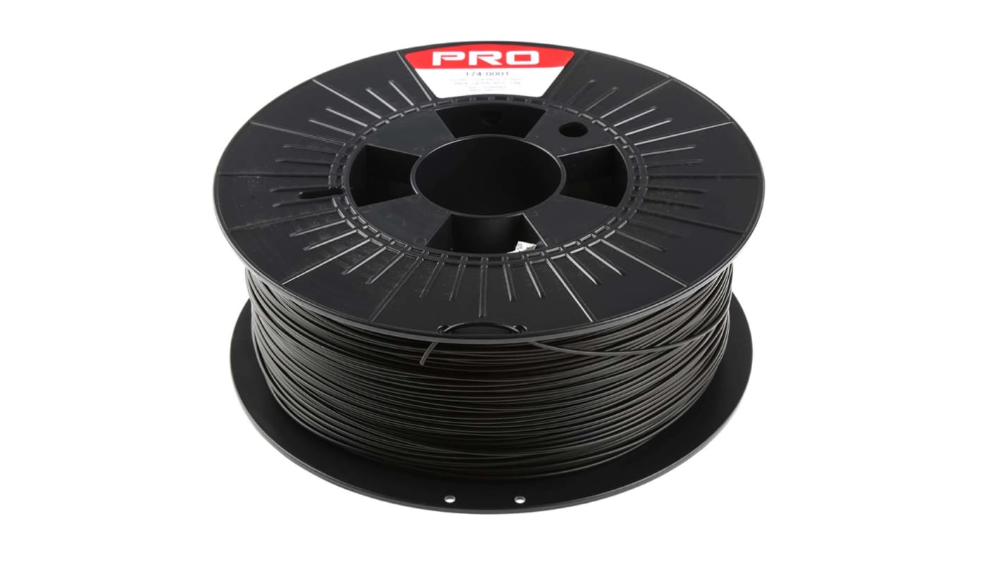 RS PRO PLA-X3 3D-Drucker Filament zur Verwendung mit Jeder 3D-Drucker, Schwarz, 1.75mm, FDM, 1kg