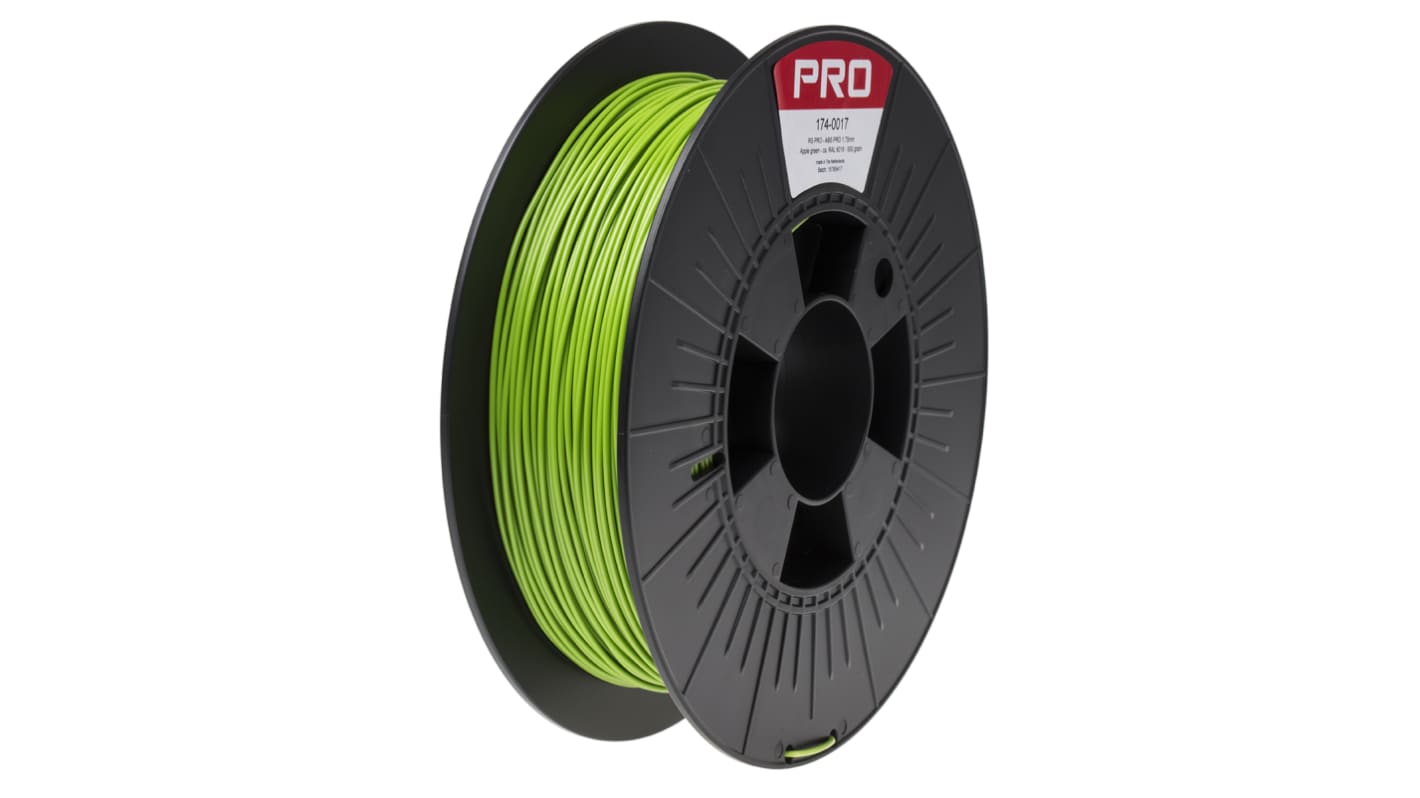 RS PRO ABS-X 3D-Drucker Filament zur Verwendung mit Gängige Desktop-3D-Drucker, Grün, 1.75mm, FDM, 500g