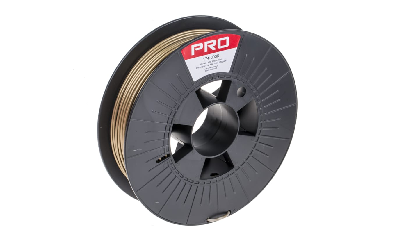 RS PRO 2.85mm Bronze ABS-X 3D Printer Filament, 500g