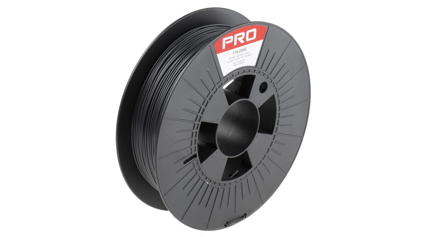 RS PRO 1.75mm Grey ASA 3D Printer Filament, 500g