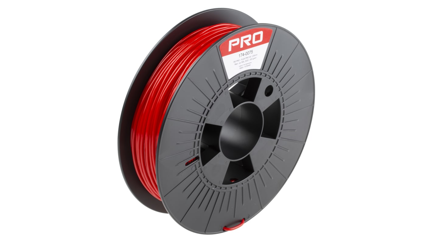 RS PRO TPU 98A 3D-Drucker Filament zur Verwendung mit Gängige Desktop-3D-Drucker, Rot, 2.85mm, FDM, 500g