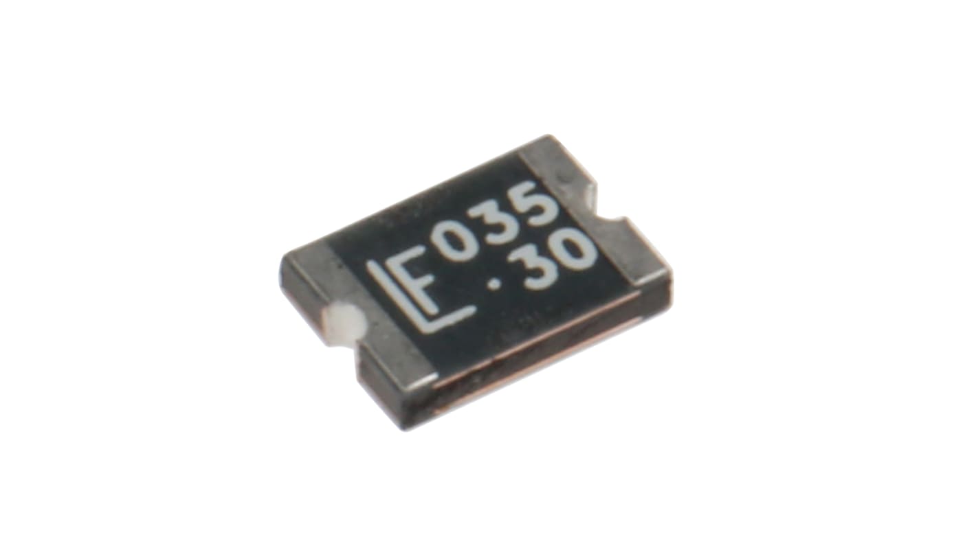 Fusibile ripristinabile Wickmann, intervento a 750mA in 0.15s, 30V cc, tenuta 0.35A, 1.7Ω max
