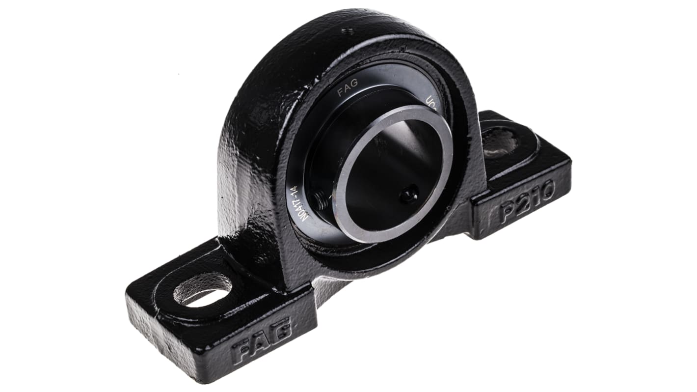 Involucro cuscinetto assiale, FAG UCP210-J7, Ø interno 50mm, foro di montaggio 25mm, lungo 206mm, alto 114mm, in Ghisa