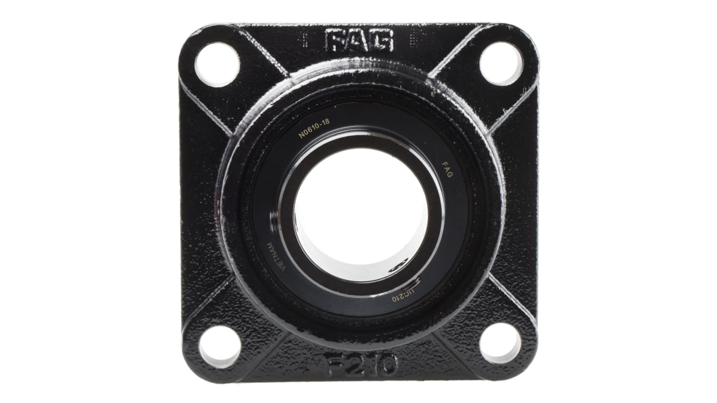Cuscinetto flangiato FAG, 2 fori di montaggio da 19 mm, Ø int 50mm, dimensioni 115mm x 197mm x 54.6mm, in Ghisa