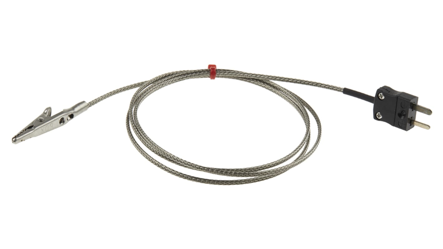 RS PRO Type J Crocodile Clip Thermocouple 1m Length, → +250°C