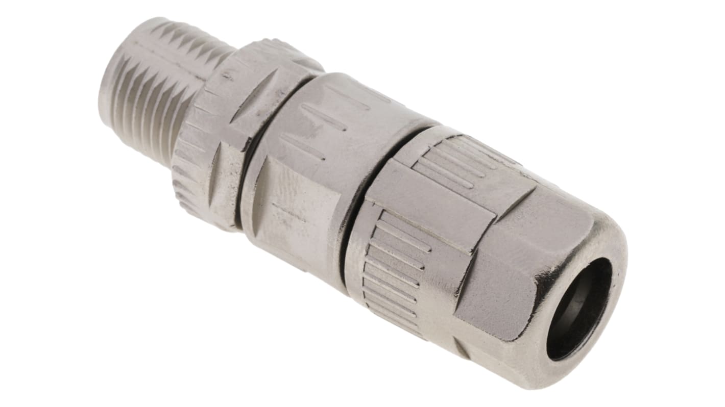 HARTING Circular Connector, 4 Contacts, Cable Mount, M12 Connector, Plug, Male, IP65, IP67